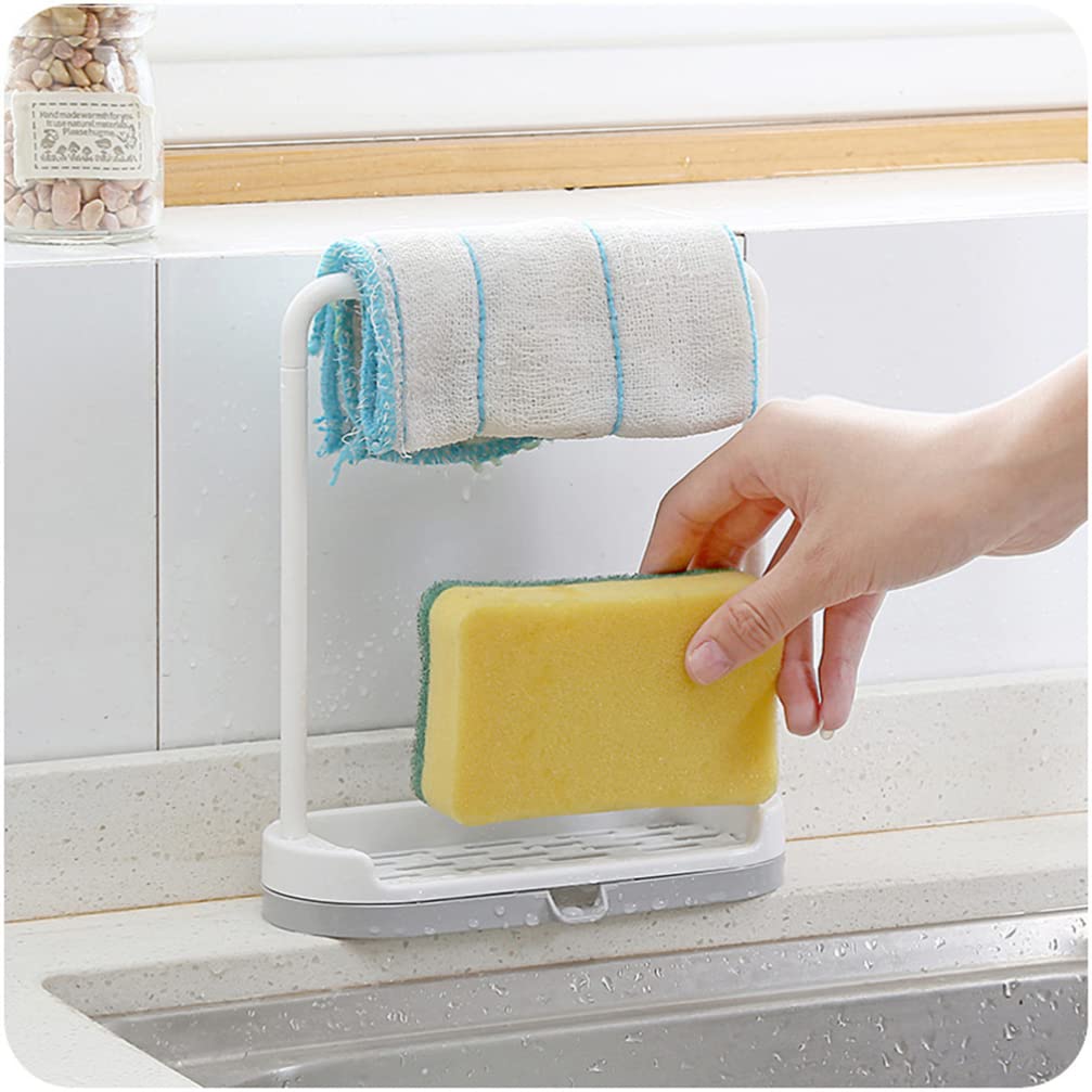 Stainless Steel Kitchen Towel Holder & Dish Drying Rack - Space Saving Wall Mount or Countertop Towel Organizer for Kitchen, Bathroom - Perfect for Hanging Dishcloths, Hand Towels & Cleaning Rags