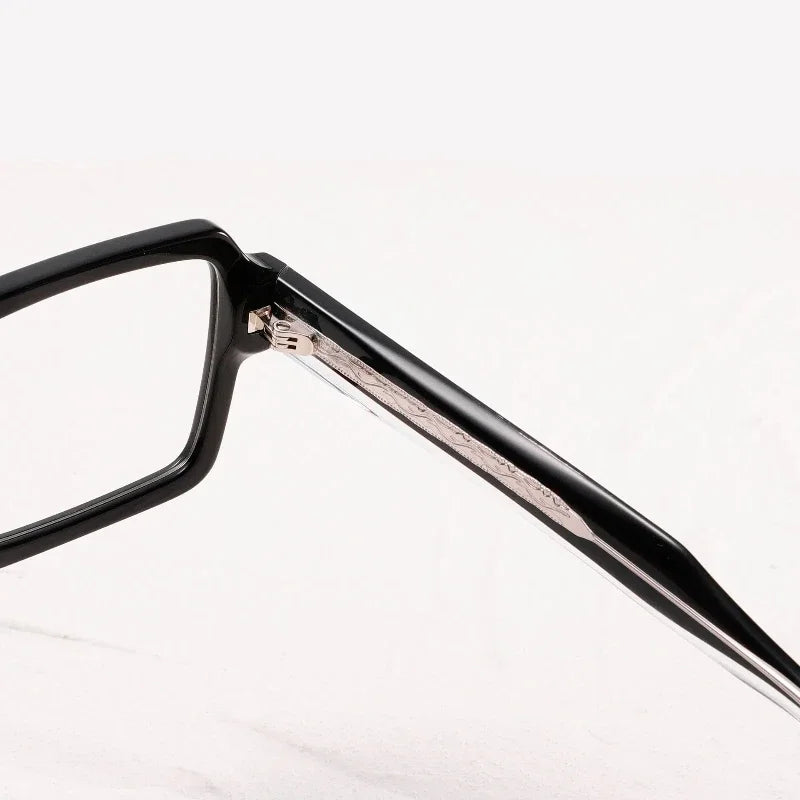 Aror Unisex Full Rim Square Acetate Eyeglasses Frame - Classic Browline Design (Model 942781) for Men & Women - Perfect for Reading, Work, and Fashion Accessories