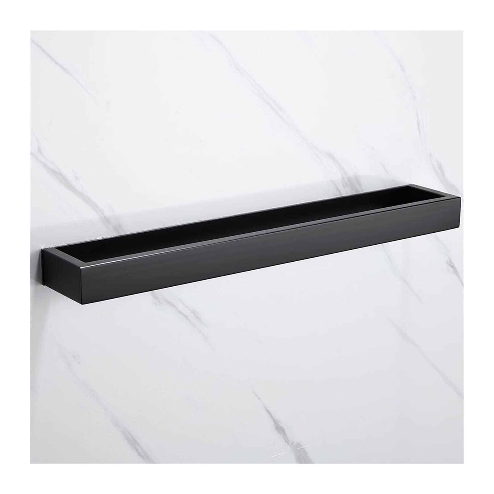 40cm Self-Adhesive Stainless Steel Hand Towel Rail - Black Bathroom Towel Rack Holder for Kitchen, Bathroom & Home - Perfect for Washcloths, Face Towels & Small Linens - Space Saving & Rustproof Design