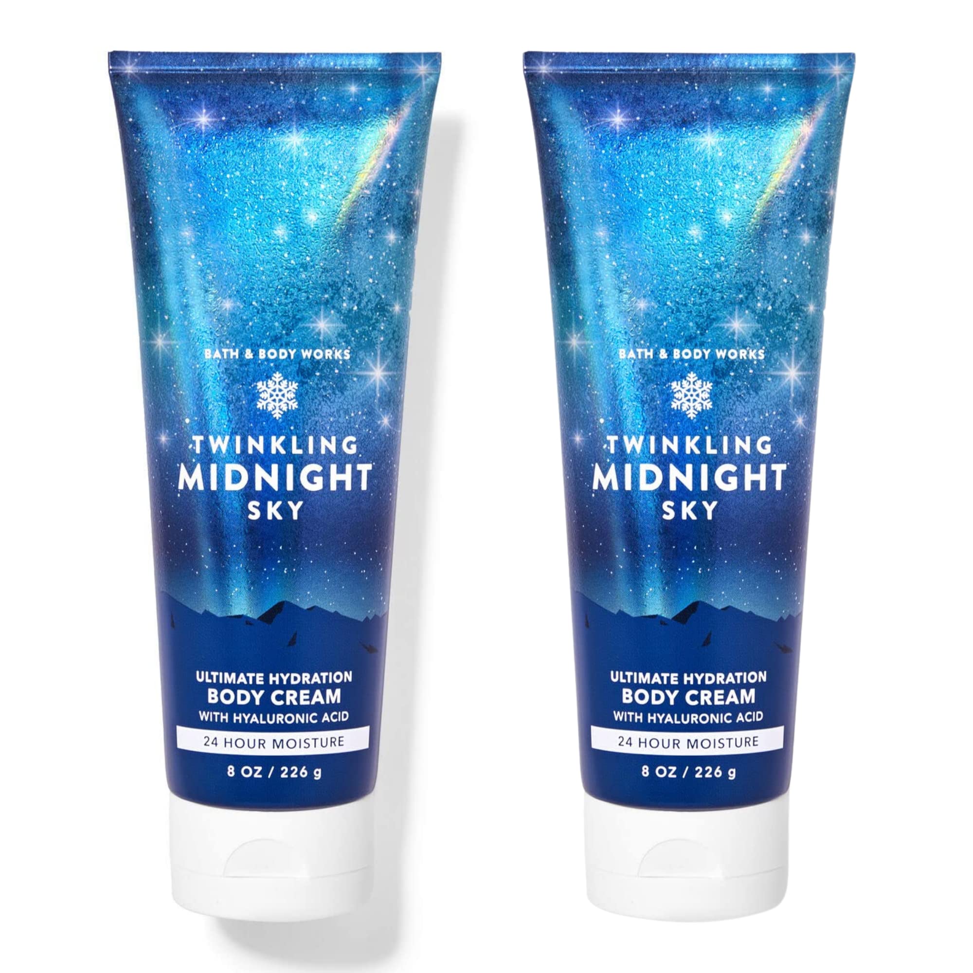 Bath and Body Works Gift Set of 2 - 8 oz Body Cream (Twinkling Midnight Sky) - Moisturizing Lotion for Dry Skin, Perfect for Holidays, Birthdays & Self-Care Gifts