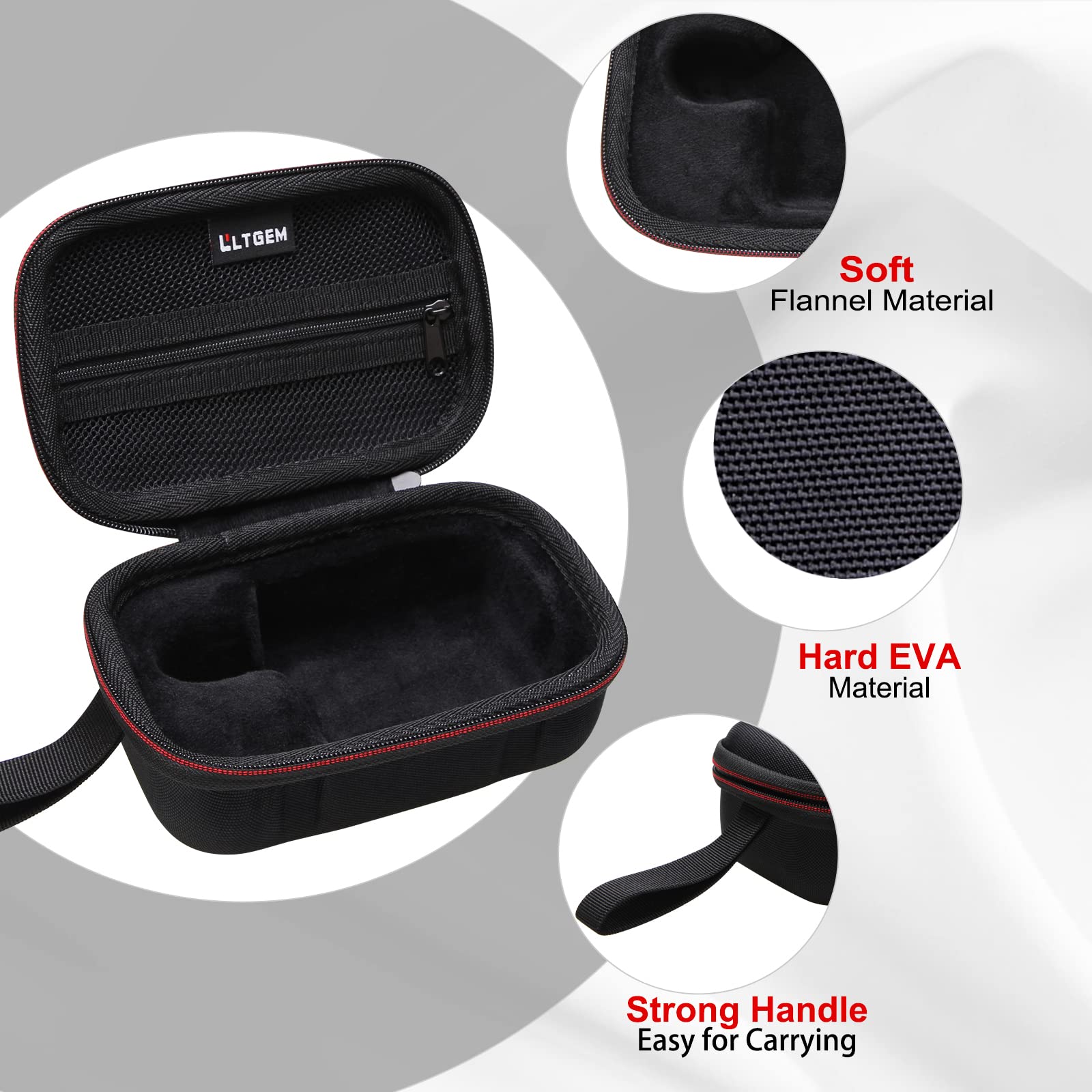LTGEM Protective Case for JBL Go 3 Portable Bluetooth Speaker - Shockproof Cover with Carabiner Clip - Perfect for Travel, Hiking, Beach & Outdoor Adventures (Black)
