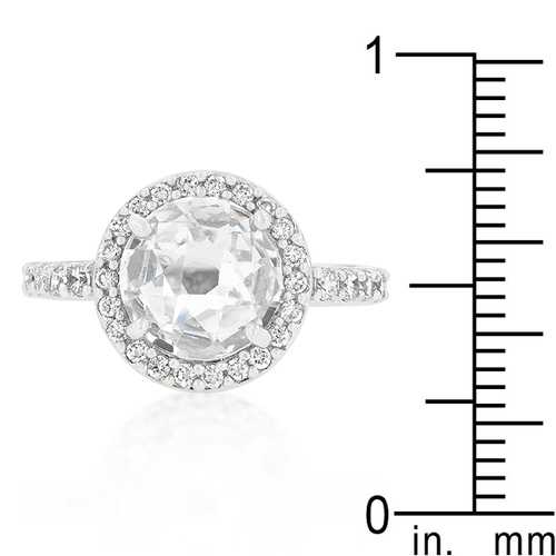 Halo Style Faceted Engagement Ring - 1.5ct Round Cut Diamond Wedding Band for Women - Perfect for Proposals, Anniversaries & Bridal Jewelry