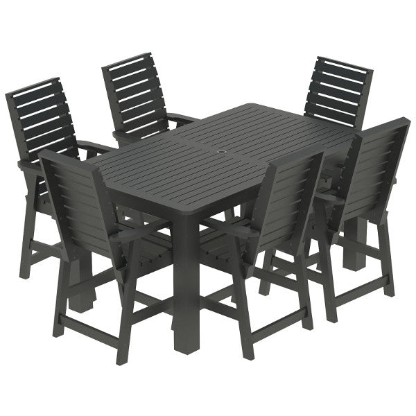 Glennville 7-Piece Counter Height Dining Set - Modern Kitchen & Breakfast Nook Table with Chairs for Small Spaces