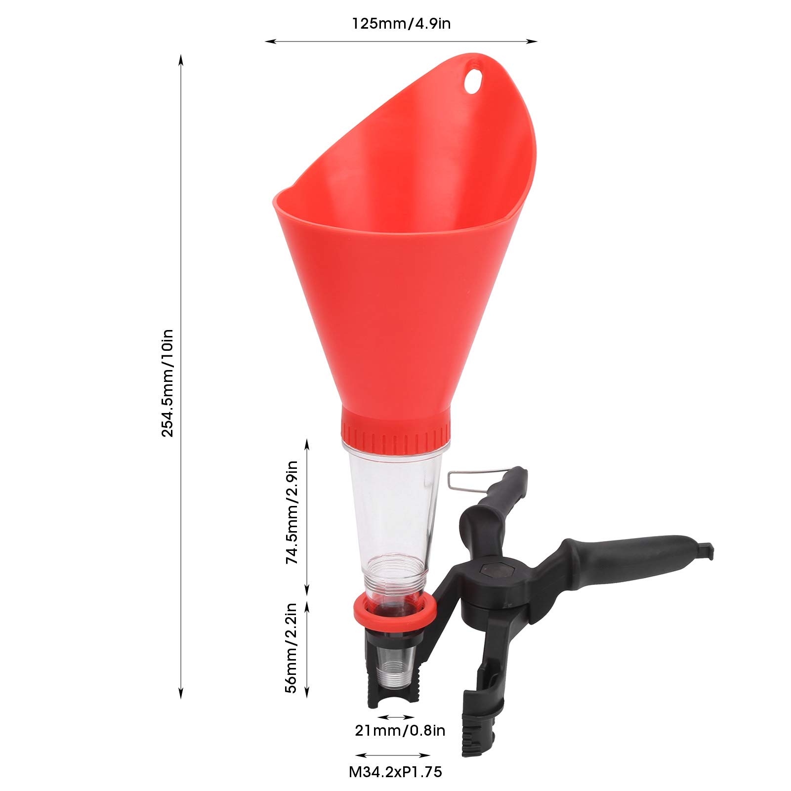 Adjustable Non-Leak Oil Funnel with Fixed Bracket - Drip-Free Pouring Spout Tool Kit, Universal Clamping Width Plastic Funnel for Car, Motorcycle & Lawn Mower Engine Oil Change - Perfect for DIY Auto Maintenance & Garage Use