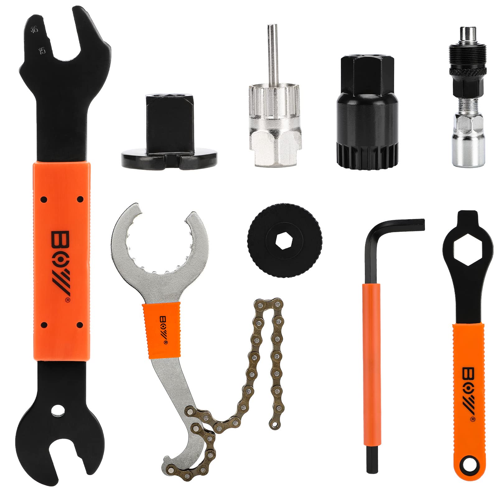 Professional Bike Tool Kit - Bicycle Crank Removal Tool, 3-in-1 Cassette Remover, Rotor Lockring Tool, Bottom Bracket Remover & Pedal Wrench - Complete Bicycle Repair Tools for Home Mechanics & Cycling Enthusiasts - Perfect for Road Bikes, Mountain Bikes & DIY Maintenance
