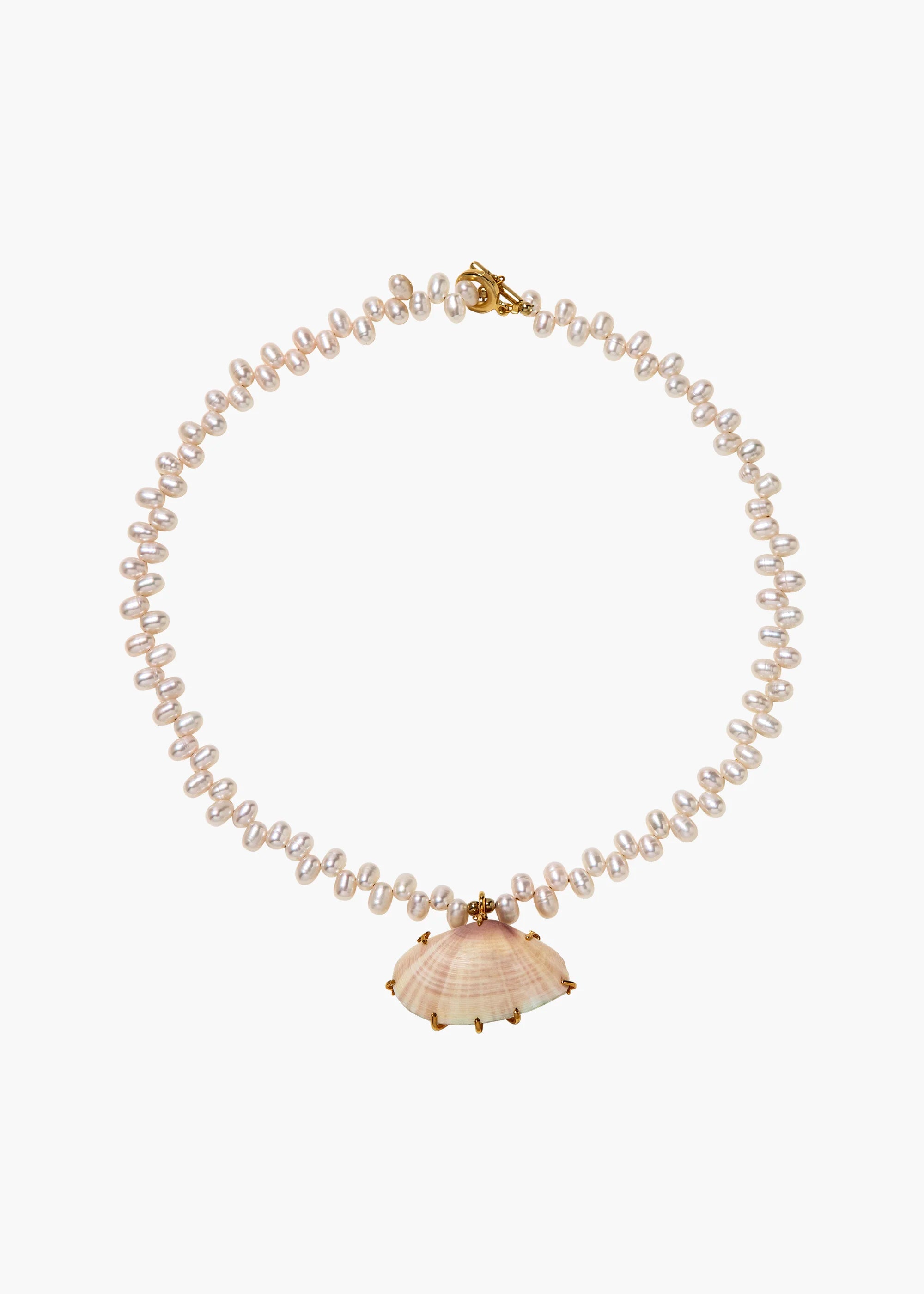 Coquina Pearl Necklace - Elegant Natural Shell Jewelry for Women, Perfect for Beach Weddings & Summer Fashion