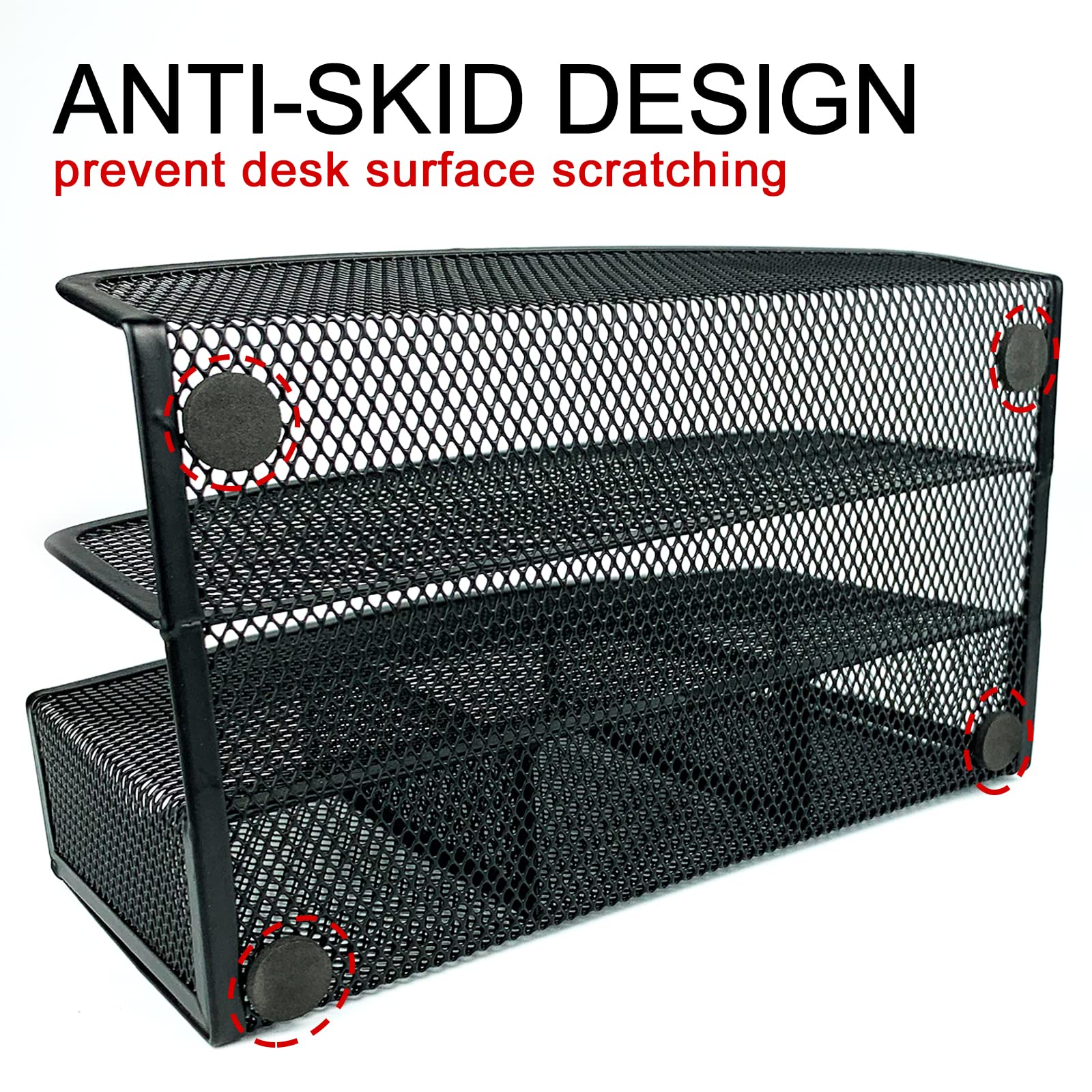 Paper Master Mesh Desk Organizer - Multi-Functional Pen Holder & Mail Sorter for Office, Home, School | Perfect for Organizing Stationery, Letters, and Office Supplies on Your Desk