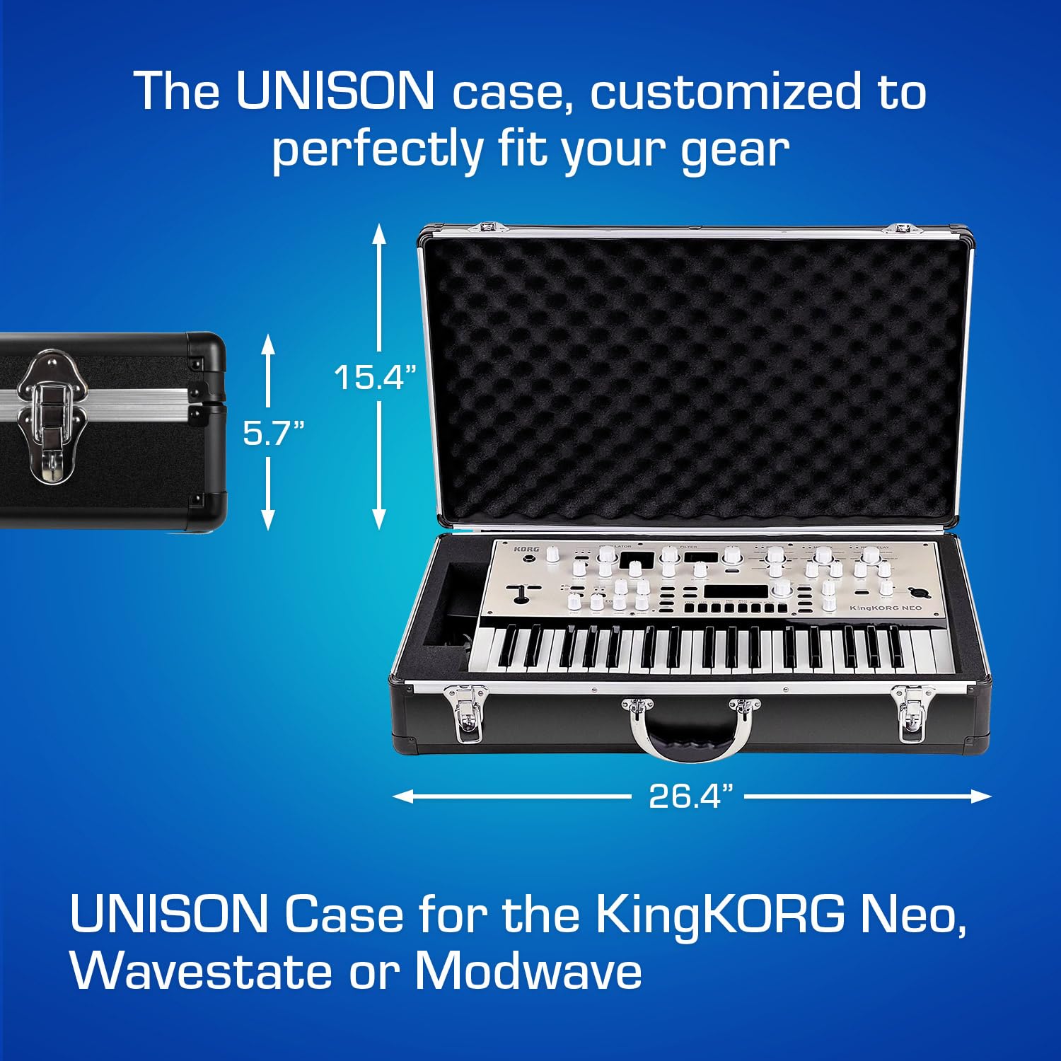 Korg Wavestate & Multi/Poly Keyboard Case - Compatible with Modwave, Opsix & KingKorg Neo - Ultra-Lightweight UNISON Hard Case for Travel & Studio Protection