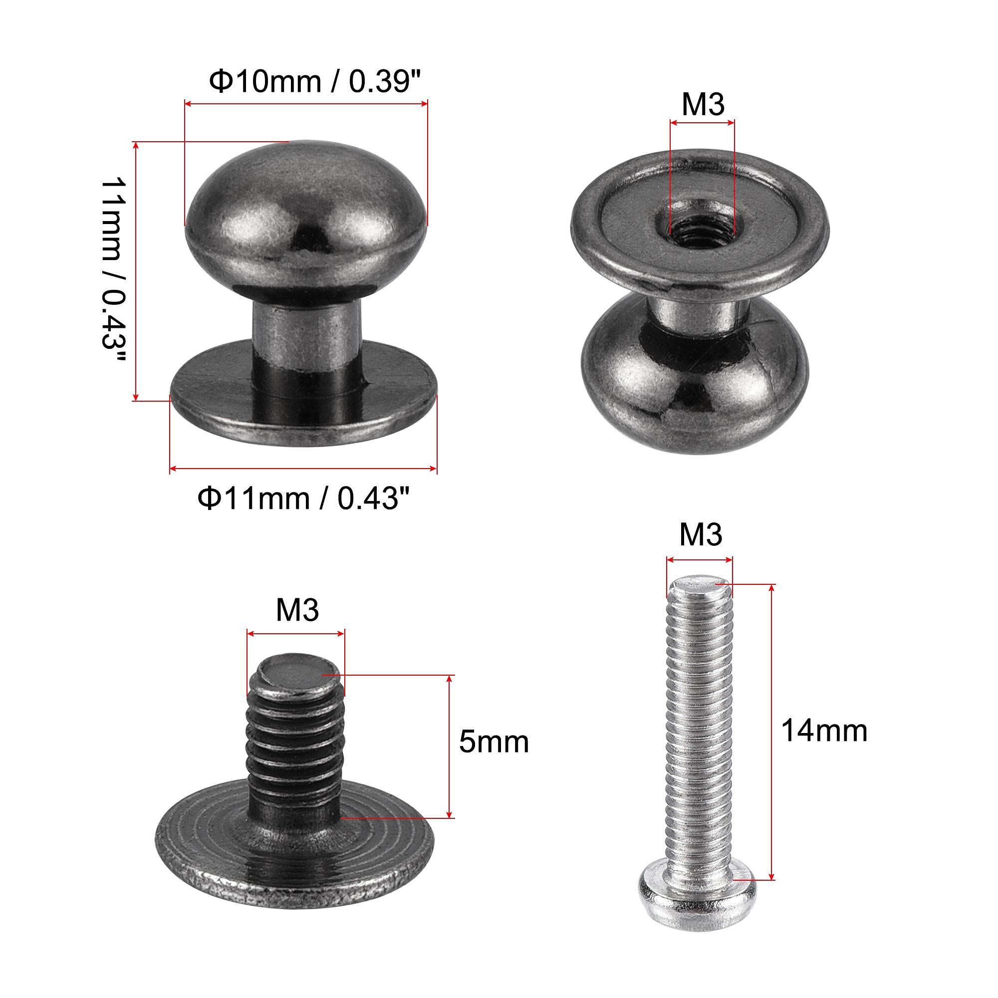 Black Zinc Alloy Round Knobs 10mm - 10pcs for Drawer & Cabinet Pulls - Home & Office Use