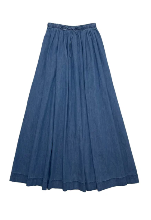 ELLE OH ELLE YOLANDA SKIRT for Women - XS to XXL Sizes | Flowy Midi Skirt with Elastic Waist | Perfect for Office, Date Night & Summer Outfits