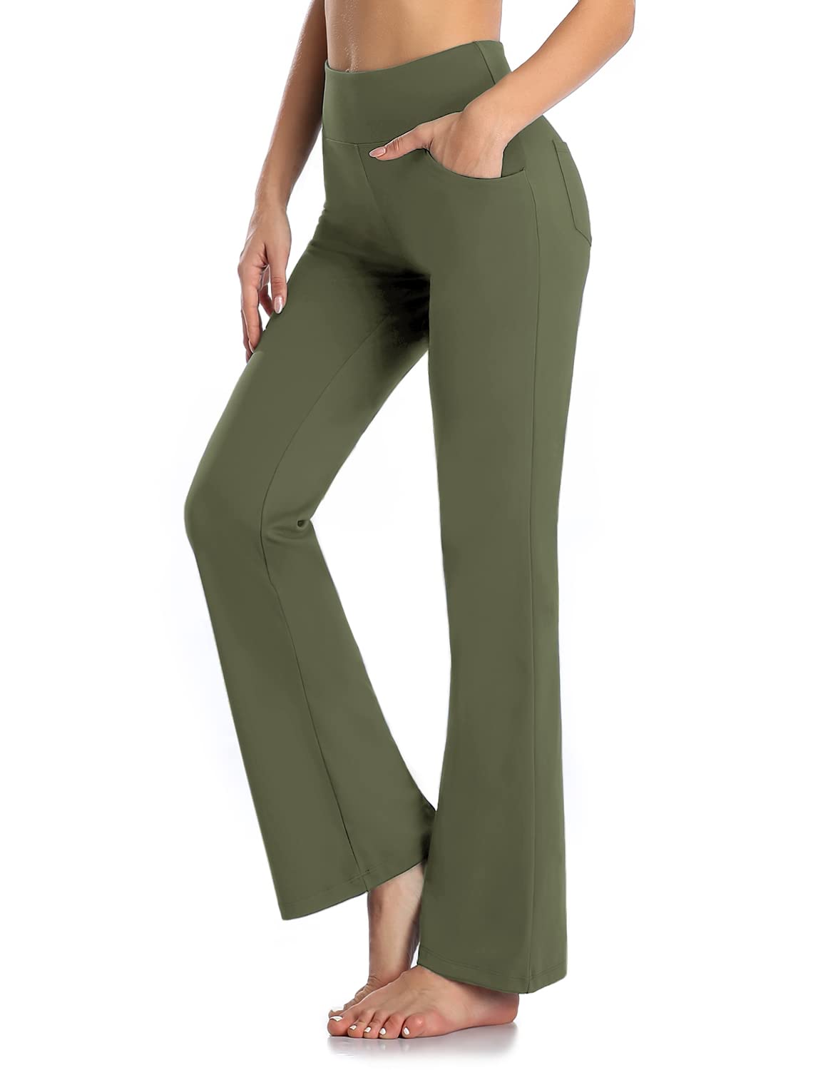 Buttery Soft Women's Bootcut Yoga Pants with 4 Pockets - Tummy Control Workout & Office Pants | Perfect for Yoga, Gym & Casual Wear