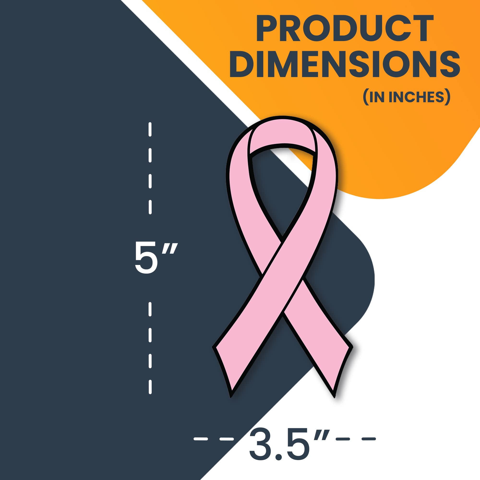 Pink Ribbon Car Magnet - 3.5x7 Inch Heavy Duty Automotive Decal for Breast Cancer Awareness | Supports Cancer Research | Waterproof Magnetic Sticker for Cars, Trucks, SUVs & Metal Surfaces | Made in USA | Perfect Gift for Survivors, Fundraisers & Awareness Events