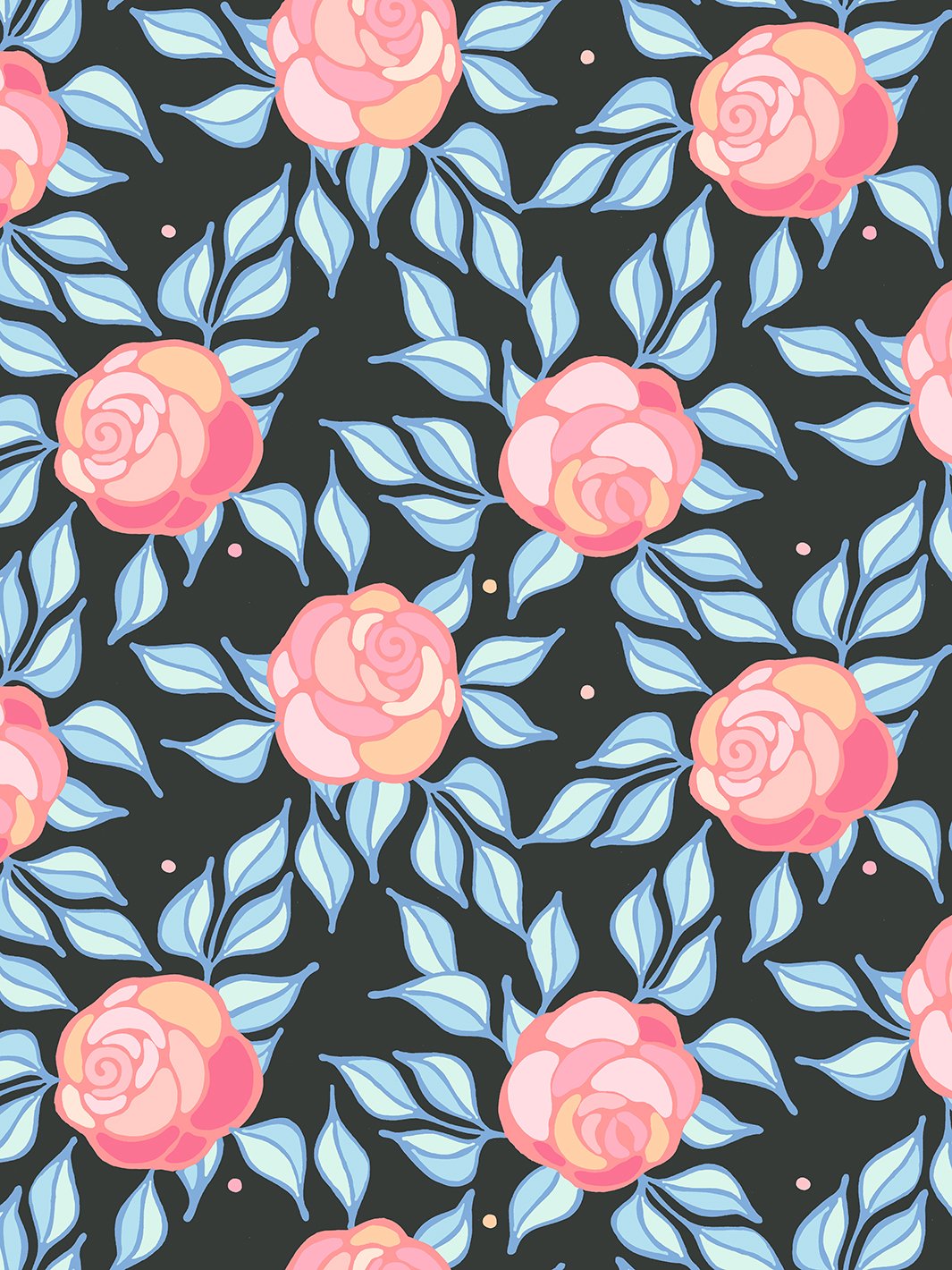 Barbie™ Groovy Floral Peel and Stick Wallpaper - Charcoal Gray Removable Self-Adhesive Wall Decor for Bedroom, Living Room, Nursery