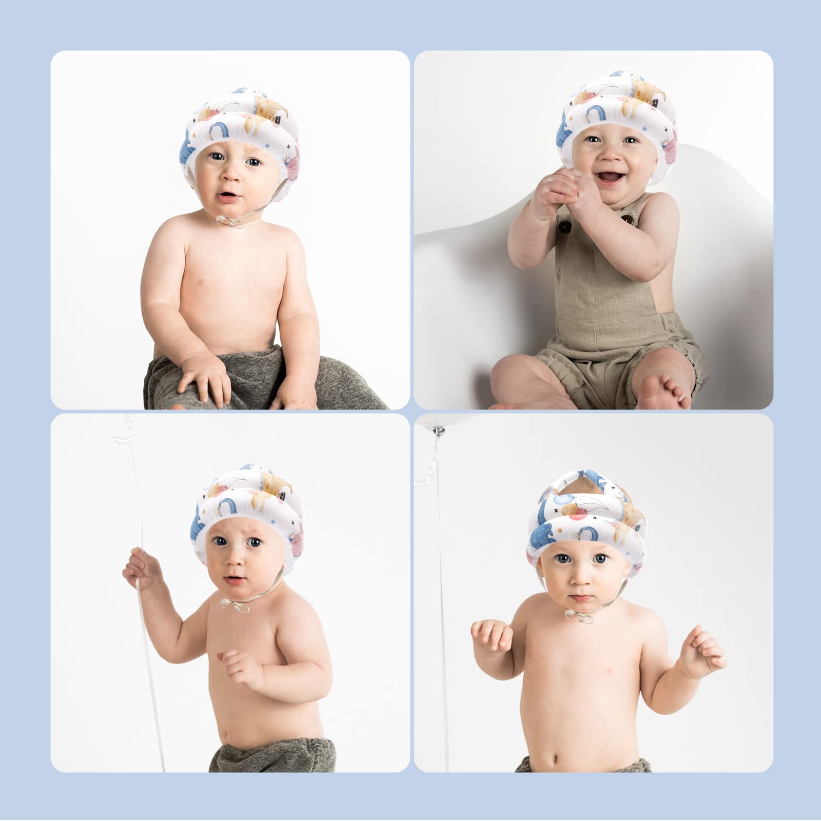 Adjustable Baby Safety Helmet for Crawling & Walking - Cute Dinosaur Design Infant Head Protection - Perfect for Toddler First Steps & Playtime Safety