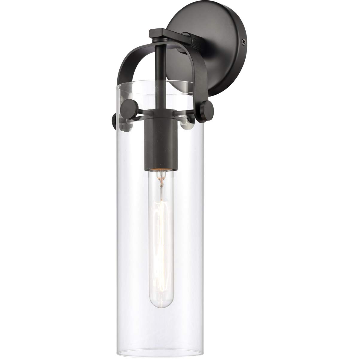 413-1W-BK-4CL-LED Bare Bulb 1 Light Cord Set in Matte Black - Vintage Edison Style Pendant Lighting for Cafe, Restaurant & Home Decor