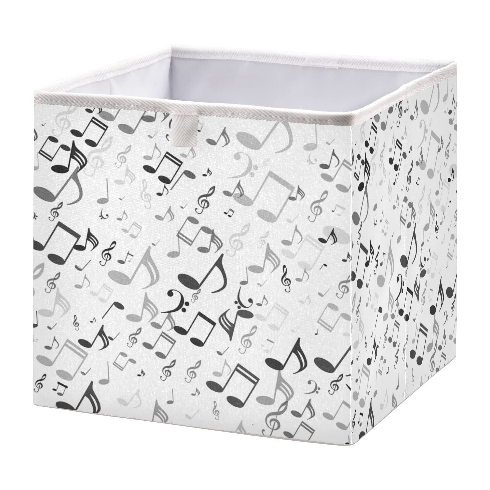 Senya Collapsible Fabric Storage Basket with Music Notes & Treble Clef Design - Home, Nursery, Closet, Office & Laundry Organizer Bin | Perfect for Toy Storage, Blanket Organization & Closet Decluttering