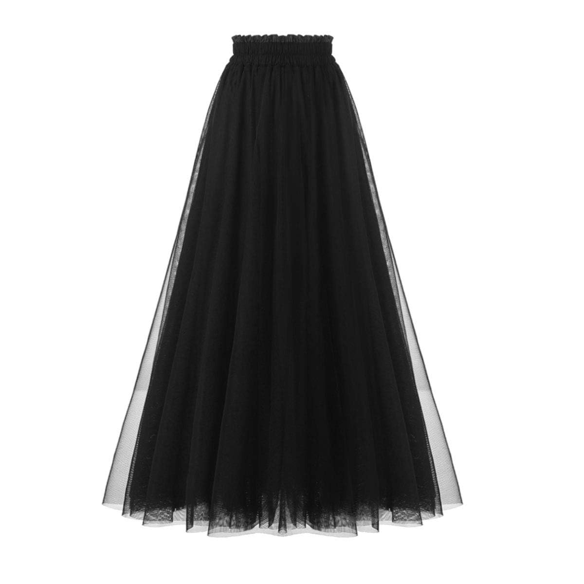 OBBUE Women's A-Line Tulle Party Skirt - Elegant Tea-Length Tutu Evening Dress for Prom, Wedding, Ballroom Dance & Special Occasions