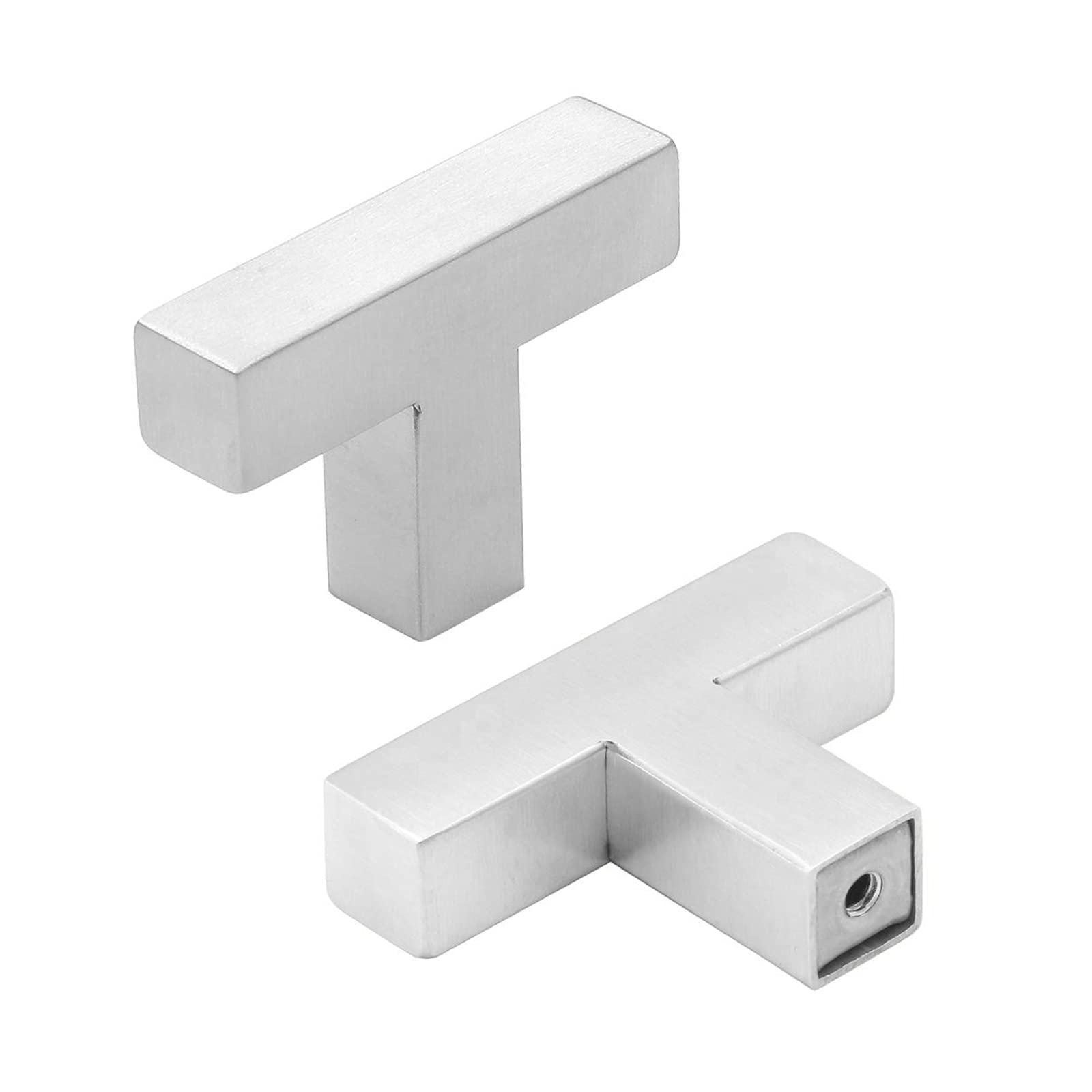 25 Pack Brushed Nickel Cabinet Knobs - Square Silver Kitchen & Bathroom Handles for Dresser, Cupboard - Modern Pulls for Home & Office Storage (Ideal for Cabinets, Drawers, Closets & Furniture Upgrades)