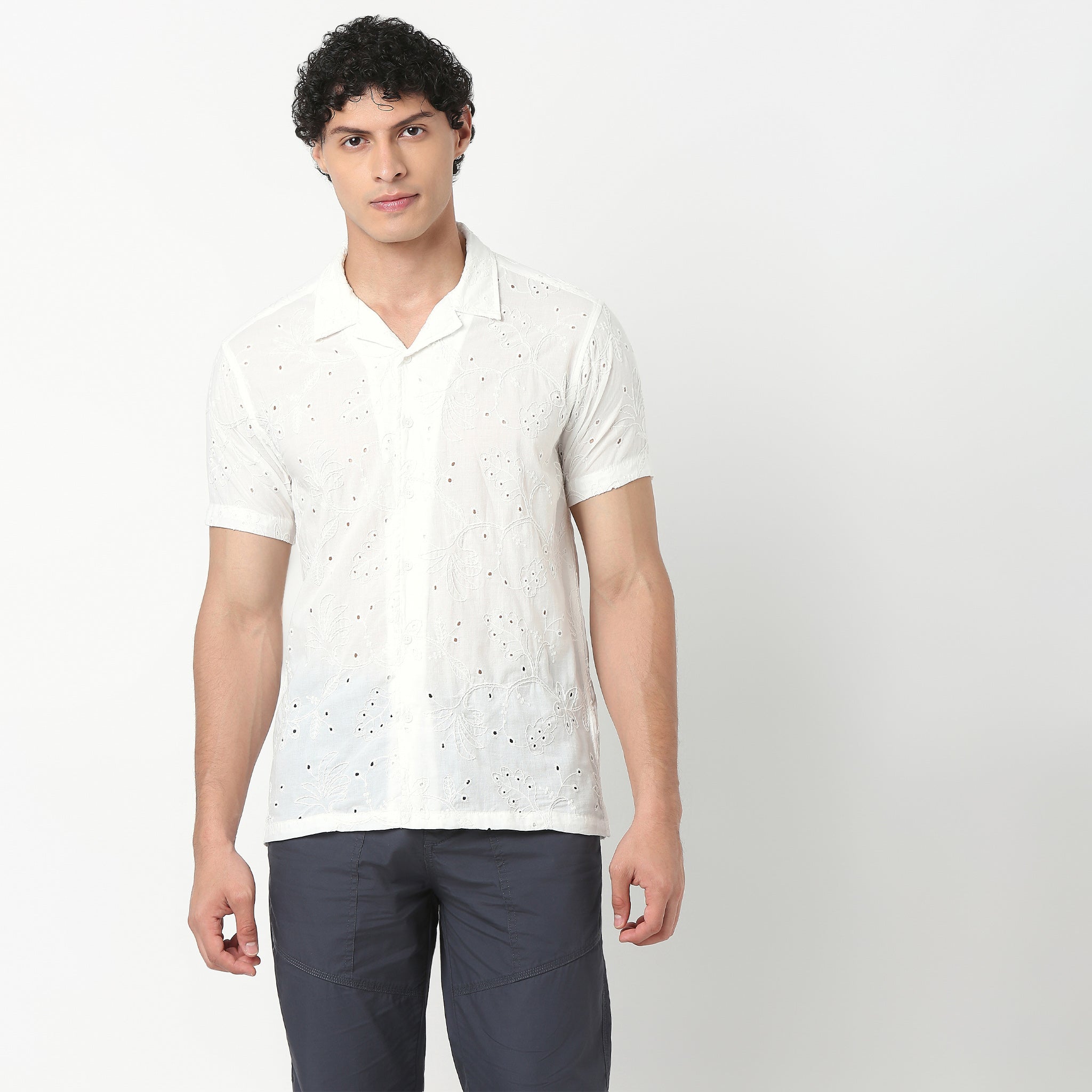 Premium Cuban Schiffli Embroidered Shirt for Men - Authentic Handcrafted Linen Shirt - Perfect for Casual Wear, Beach Parties & Summer Vacations