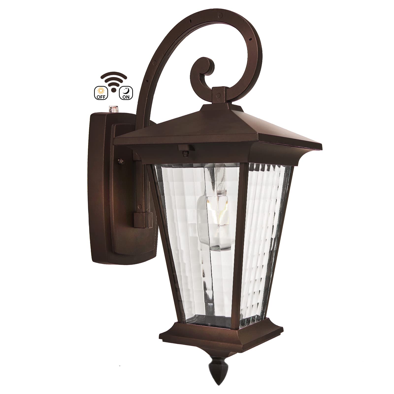 Outdoor Wall Lights with Dusk to Dawn Sensor, LED Bulb, Christmas & Garden Decor, Simple Style E26 Wall Sconce - Automatic On/Off for Balcony, Courtyard, Cafe, Aisle | Perfect for Patio, Pathway & Outdoor Entertaining Areas