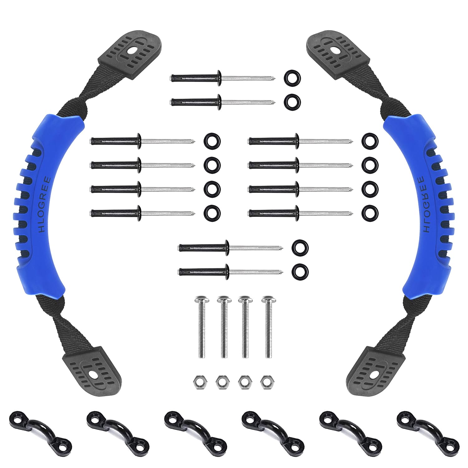 **HLOGREE Kayak Handles 2/4 Pack - Heavy Duty Kayak Carry Handles with Rivets for Easy Transport - Replacement Handles for Emotion, Pelican, Hobie, Lifetime, Sit-On-Top, Ocean & Wilderness Kayaks - Perfect for Kayaking, Fishing & Outdoor Adventures**