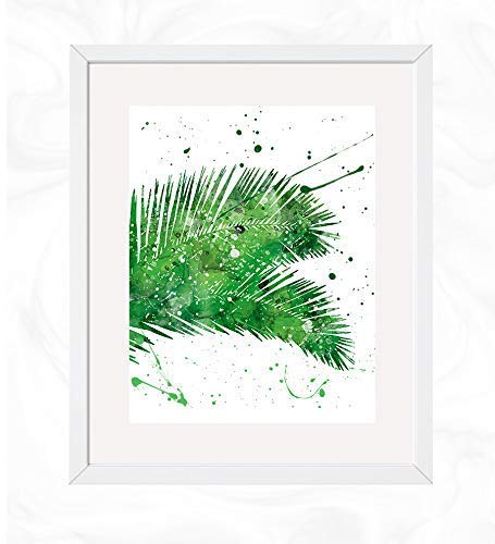 Parlor Palm Leaf Prints - Botanical Tropical Leaf Watercolor Wall Art | Nursery Decor, Kids Room Poster, Holiday Gift Idea | Perfect for Home Office, Living Room & Bedroom Decoration