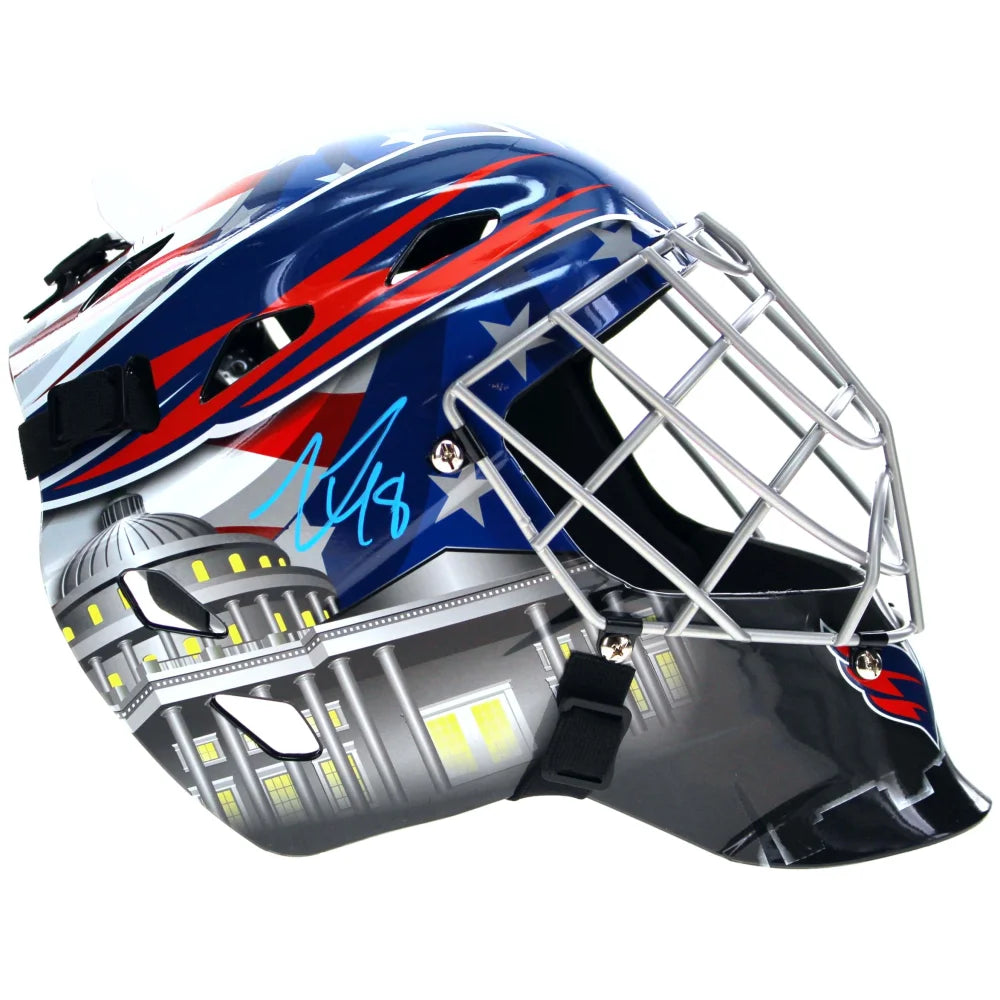 Logan Thompson Autographed Washington Capitals Goalie Mask - Signed NHL Hockey Helmet with IGM COA - Perfect for Hockey Fans, Collectors & Sports Memorabilia Displays