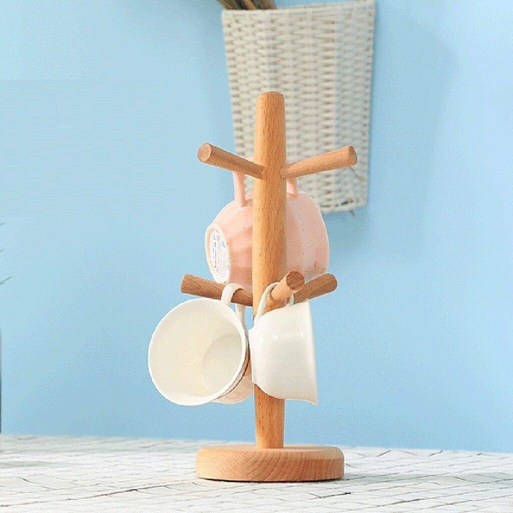 PRAV® Wooden Mug Stand Rack Holder - Coffee & Tea Cup Organizer for Kitchen Countertop Storage - Perfect for Home, Office, and Restaurant Use