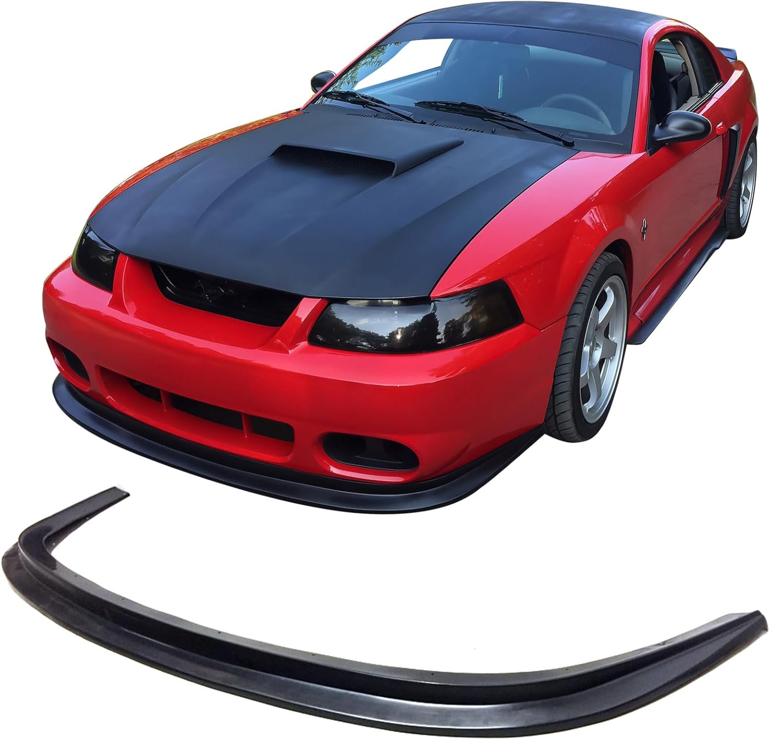 1994-2004 Ford Mustang Cobra Style Front Bumper Lip - Unpainted PU Material for Enhanced Aerodynamics & Aggressive Look - Perfect for Car Enthusiasts & Street Racing