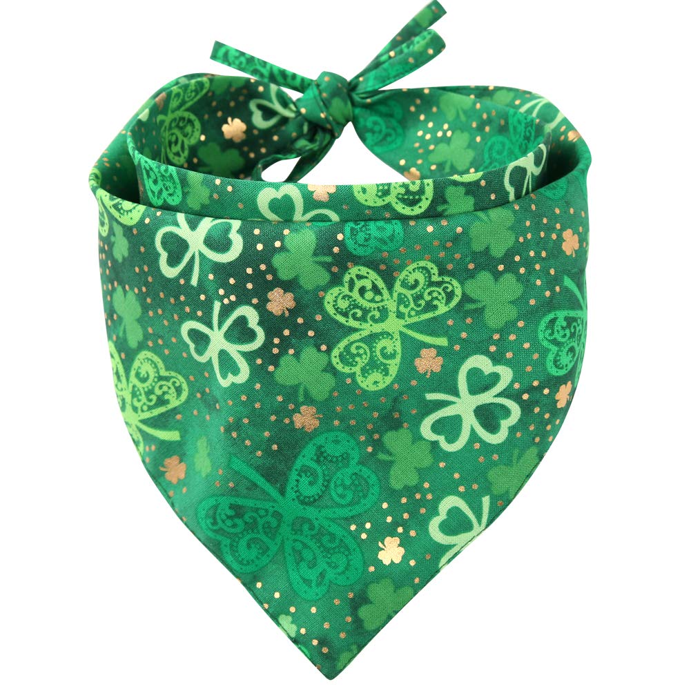 St. Patrick's Day Dog Bandana - Reversible Triangle Bib Scarf for Small Dogs & Cats - Pet Accessories for St. Patrick's Day Parties & Festive Occasions