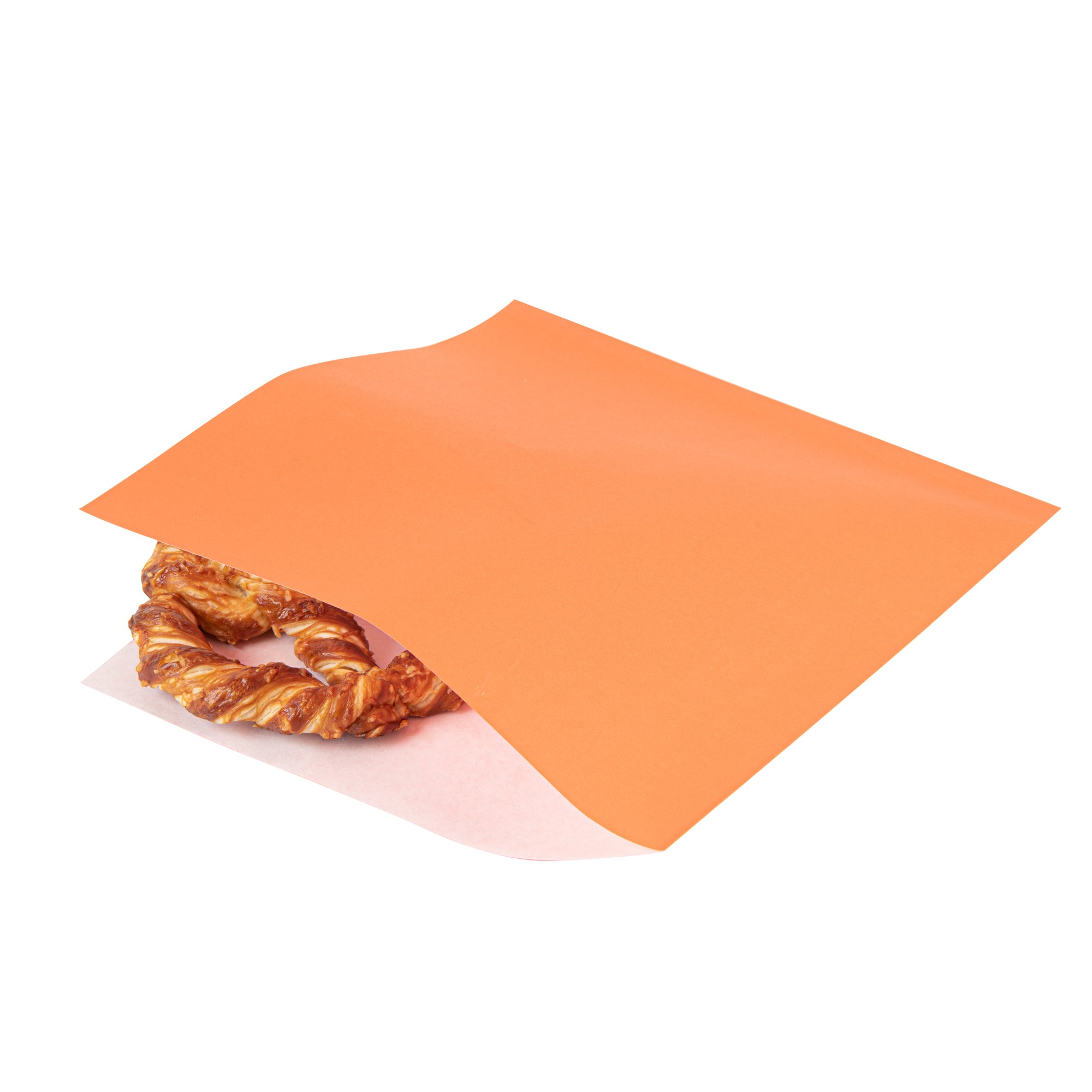 Premium Tangerine Orange Greaseproof Paper Bags - Large Double Open Design (10