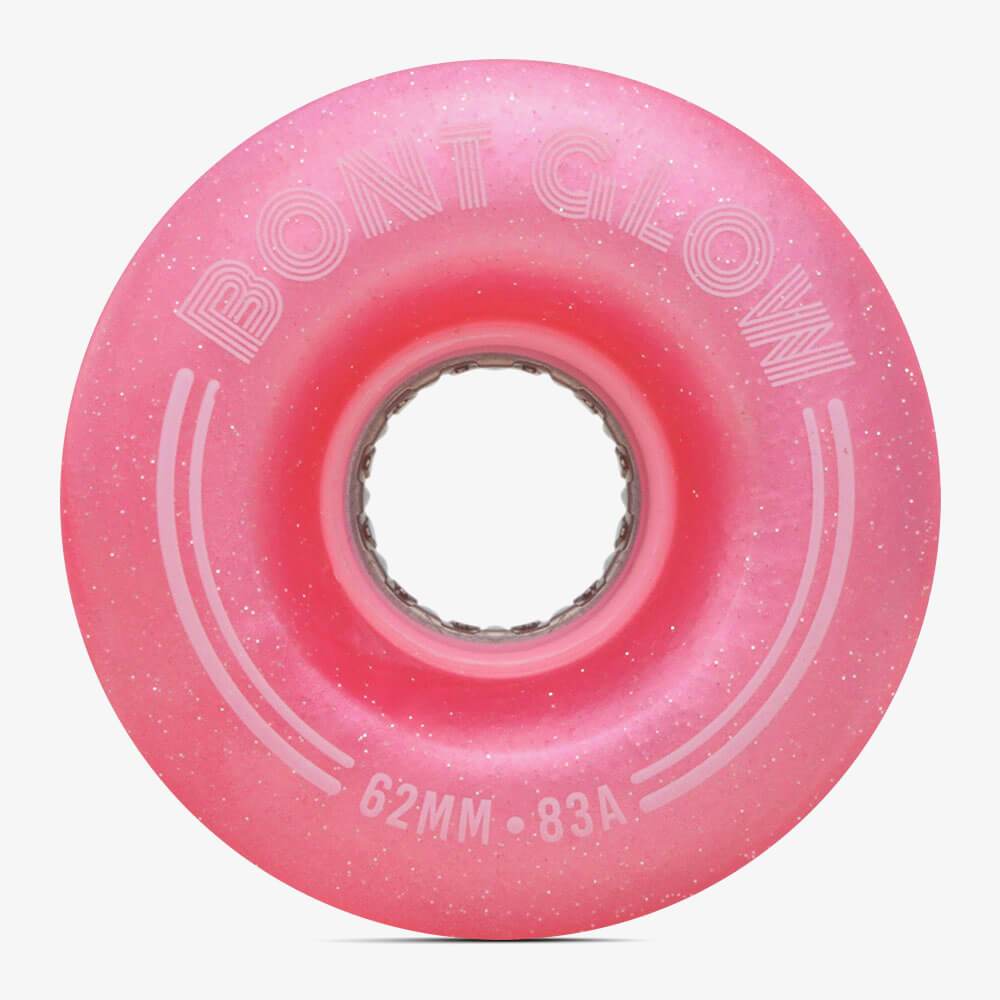 Bont Glow LED Quad Wheels - 4 Pack Set for Roller Skates, Inline Skates & Skateboards - High Visibility Night Skating & Outdoor Sports Accessories