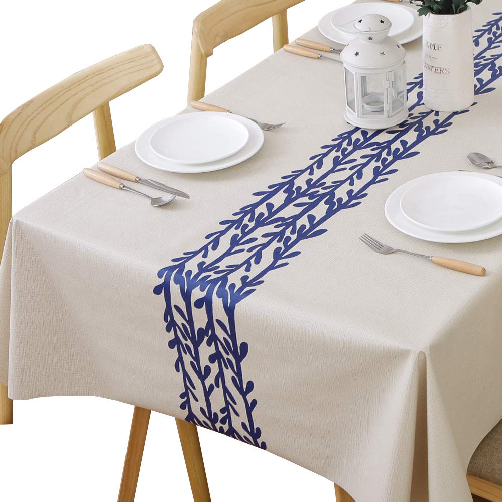 Chizoya Heavy Duty Vinyl Tablecloth - 54x84 Inch Wipe Clean PVC Table Cover for Rectangle Dining Tables | Waterproof & Stain Resistant | Perfect for Kitchen, Party, Outdoor Use (Rattan Design)