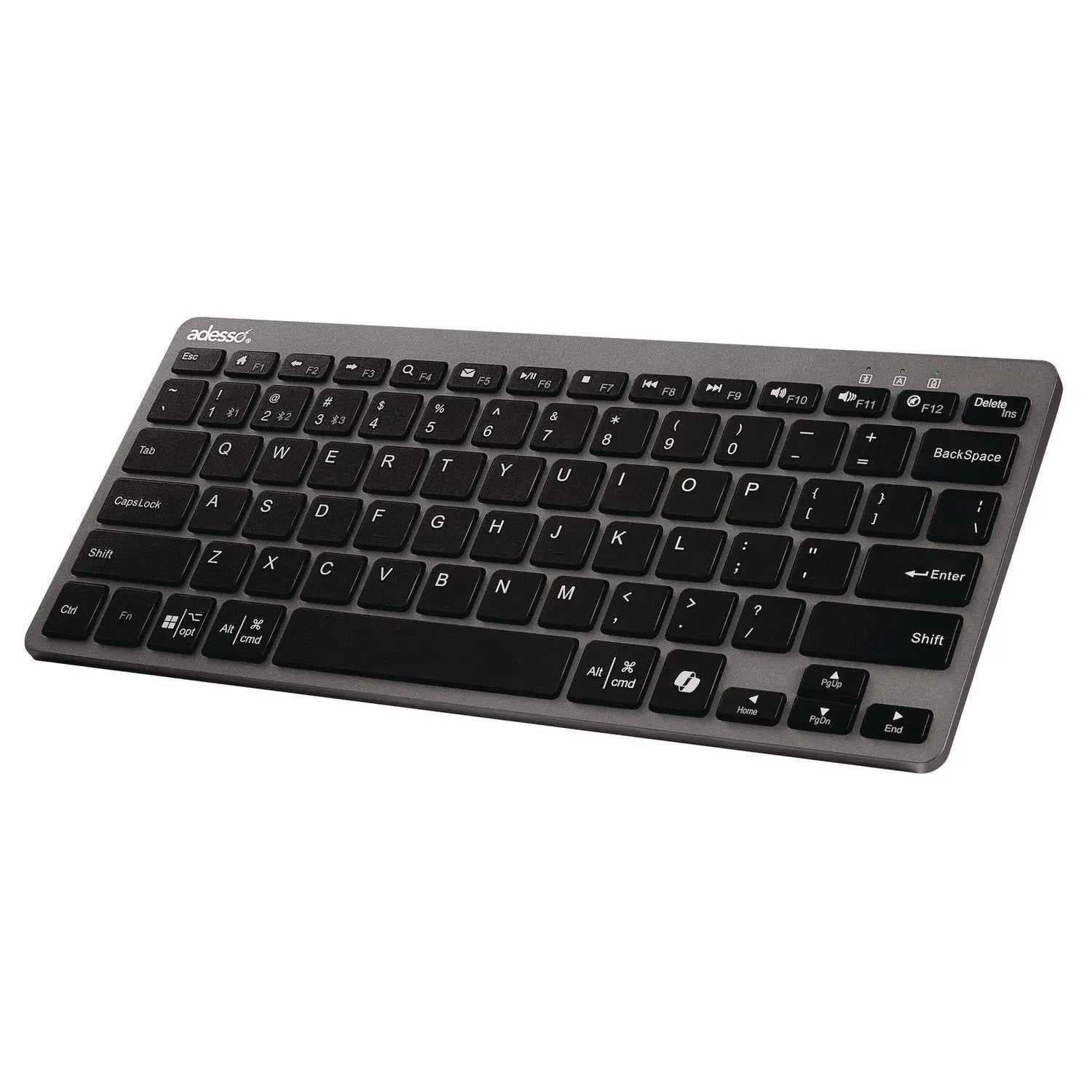 Adesso WKB 7000 Wireless Keyboard - Slim Ergonomic Design with Gray/Black Color - Perfect for Office, Home & Gaming Use