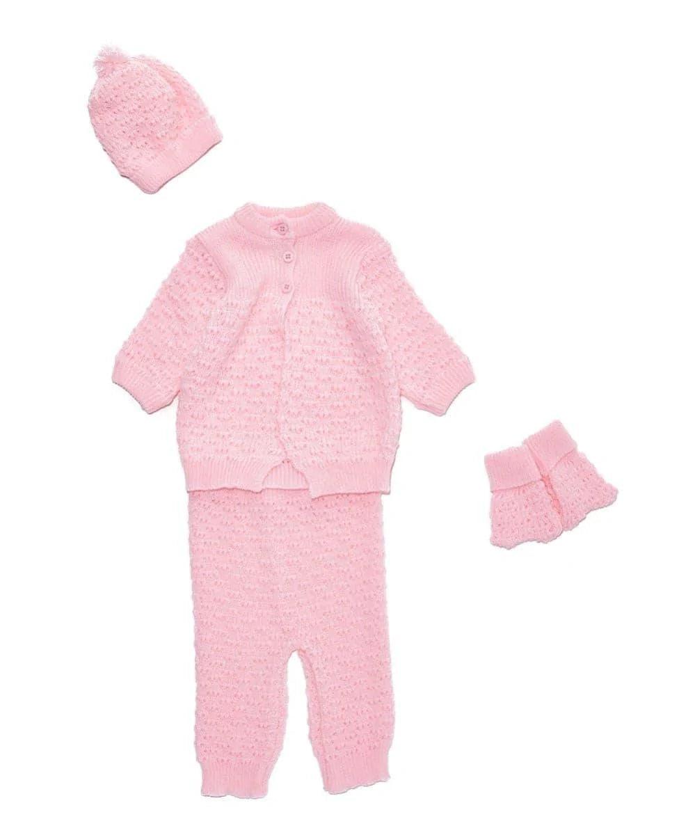 Soft 4-Piece Knit Baby Gift Set for Newborns - Perfect for Baby Showers, Christenings & Photo Shoots
