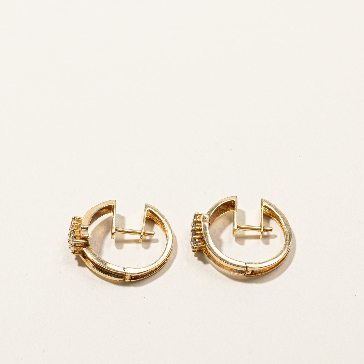 0.24ctw Cluster Diamond Huggie Hoop Earrings for Women - 14K Gold Huggie Earrings for Everyday Wear & Special Occasions