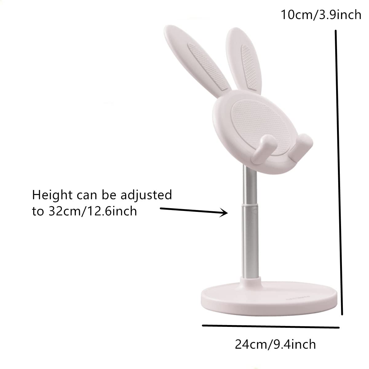 Adorable Bunny Phone Stand - Adjustable Holder for Nintendo Switch, iPhone, iPad, Tablets & Smartphones - White - Perfect for Gaming, Watching Videos & Hands-Free Calling