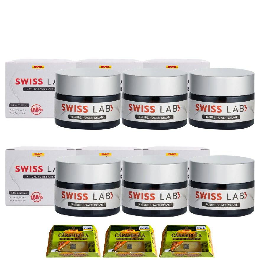 Swiss Lab Nature Power Cream 1.0 Fl.Oz - Anti-Aging Moisturizer & Firming Face Cream with Swiss Innovation - 6 Piece Skincare Set by Beautygoodshop [Free Beauty Gifts] - Perfect for Daily Hydration & Nighttime Skin Repair