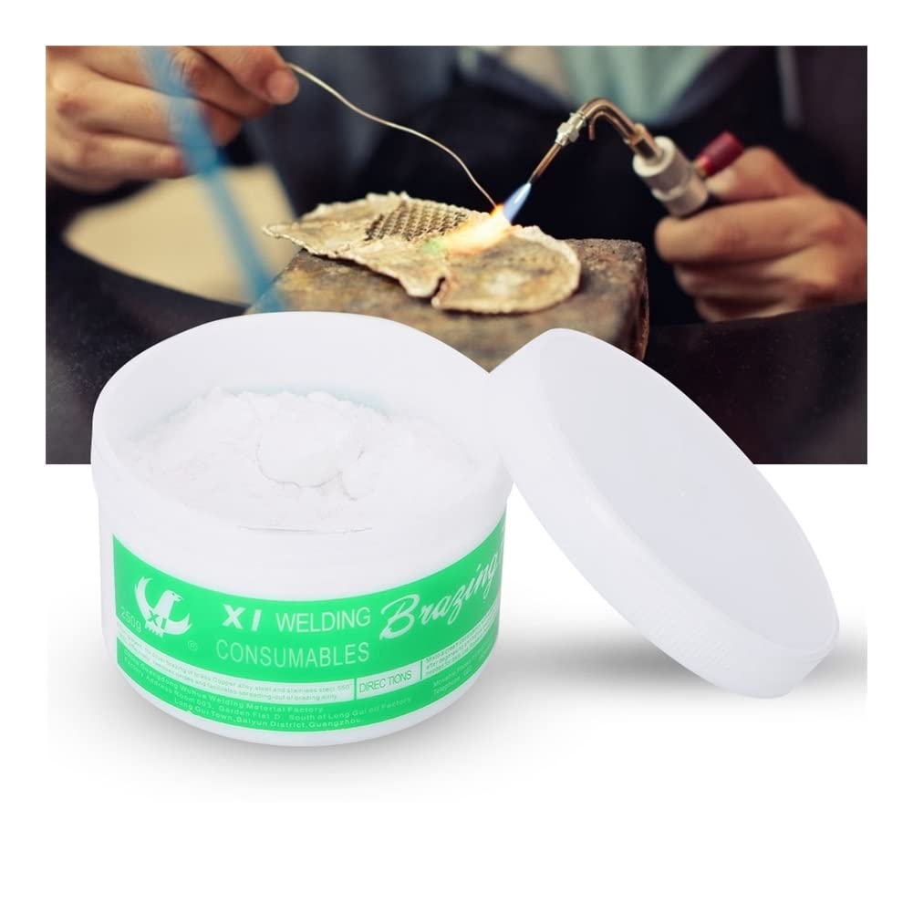 GUPRTO 250g Gold Silver Brazing Flux Powder - Professional Jewelry Welding & Casting Supplies for Repair - High-Quality Welding Consumables for Jewelers (Ideal for Ring, Necklace & Bracelet Repairs)