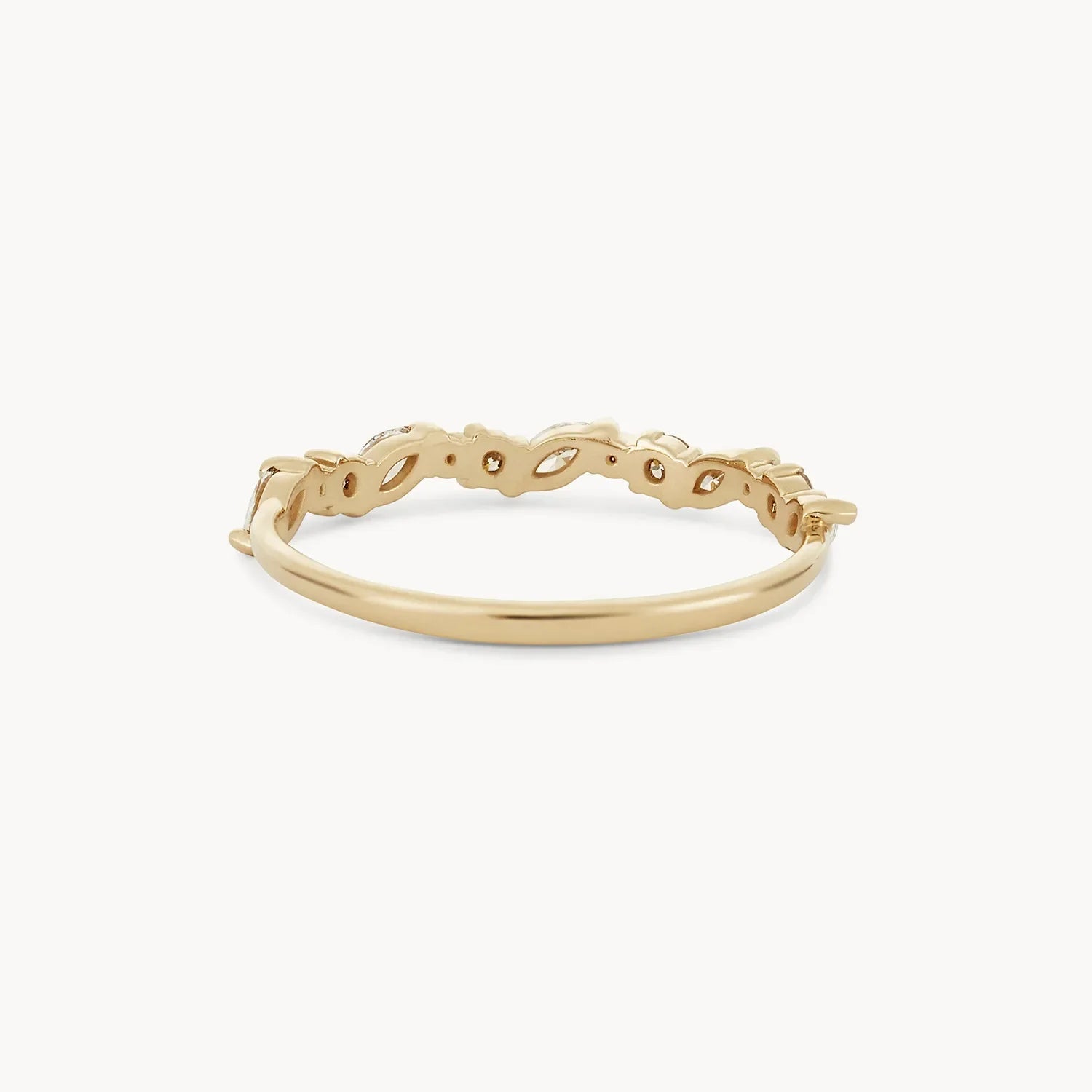 14K Yellow Gold Reverie Band with White Diamonds - Elegant Stackable Ring for Women, Perfect for Weddings, Anniversaries & Everyday Wear