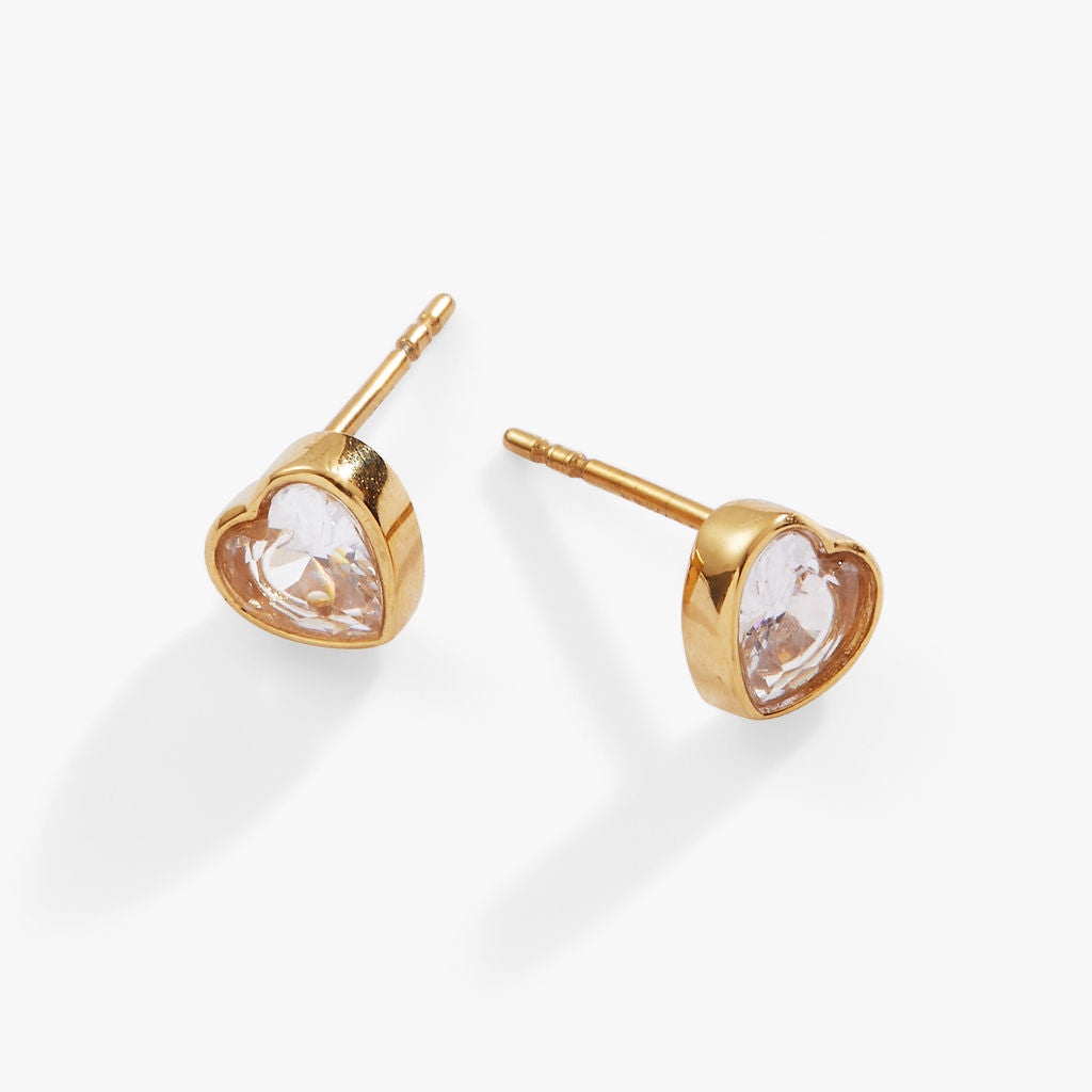 Crystal Heart Mini Stud Earrings - Dainty & Elegant Jewelry for Women - Perfect for Valentine's Day, Anniversary & Everyday Wear