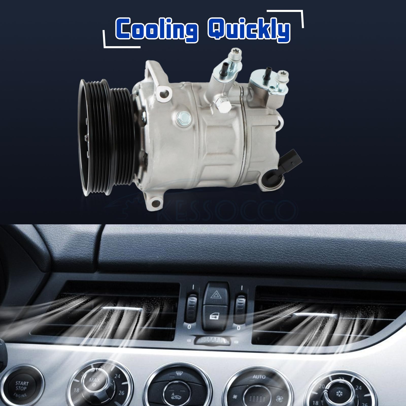 VW Passat Jetta Golf Bora Beetle TT RS Quattro 2.5L A/C Compressor CO 4574JC - High Performance Air Conditioning Compressor Replacement for Smooth Cooling - Perfect for Summer Road Trips & Daily Commutes