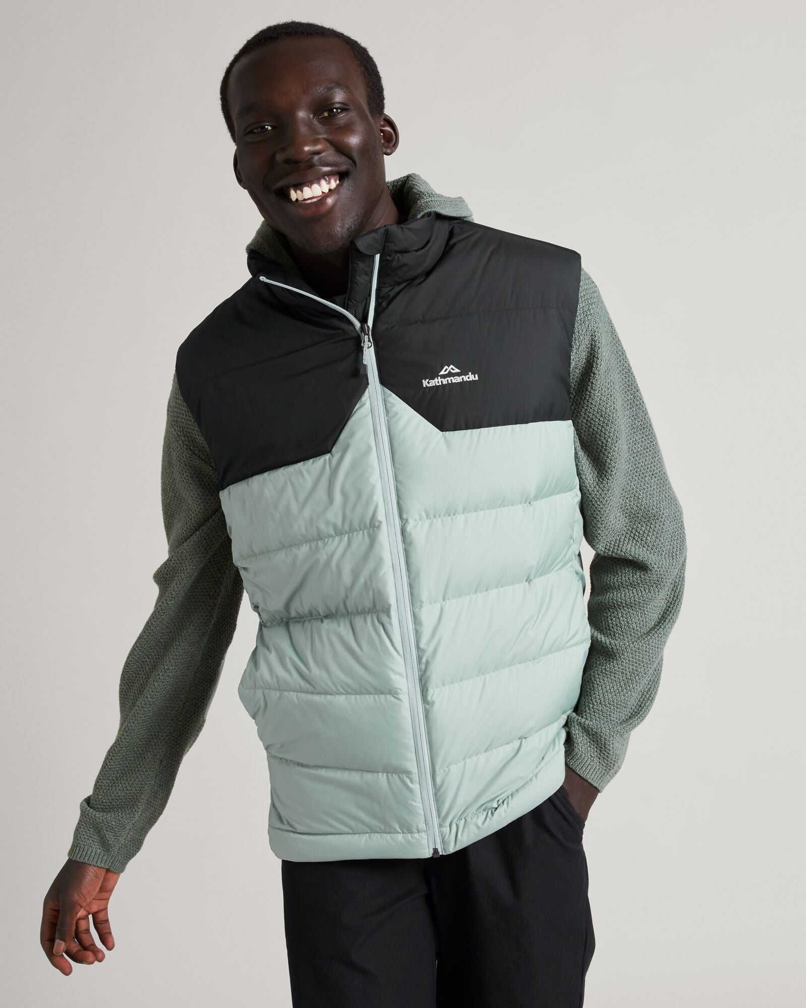 Men's Epiq Down Vest - Lightweight Warm Winter Puffer Jacket for Outdoor Activities (Gum Tree/Black) | Hiking, Camping & Cold Weather Wear