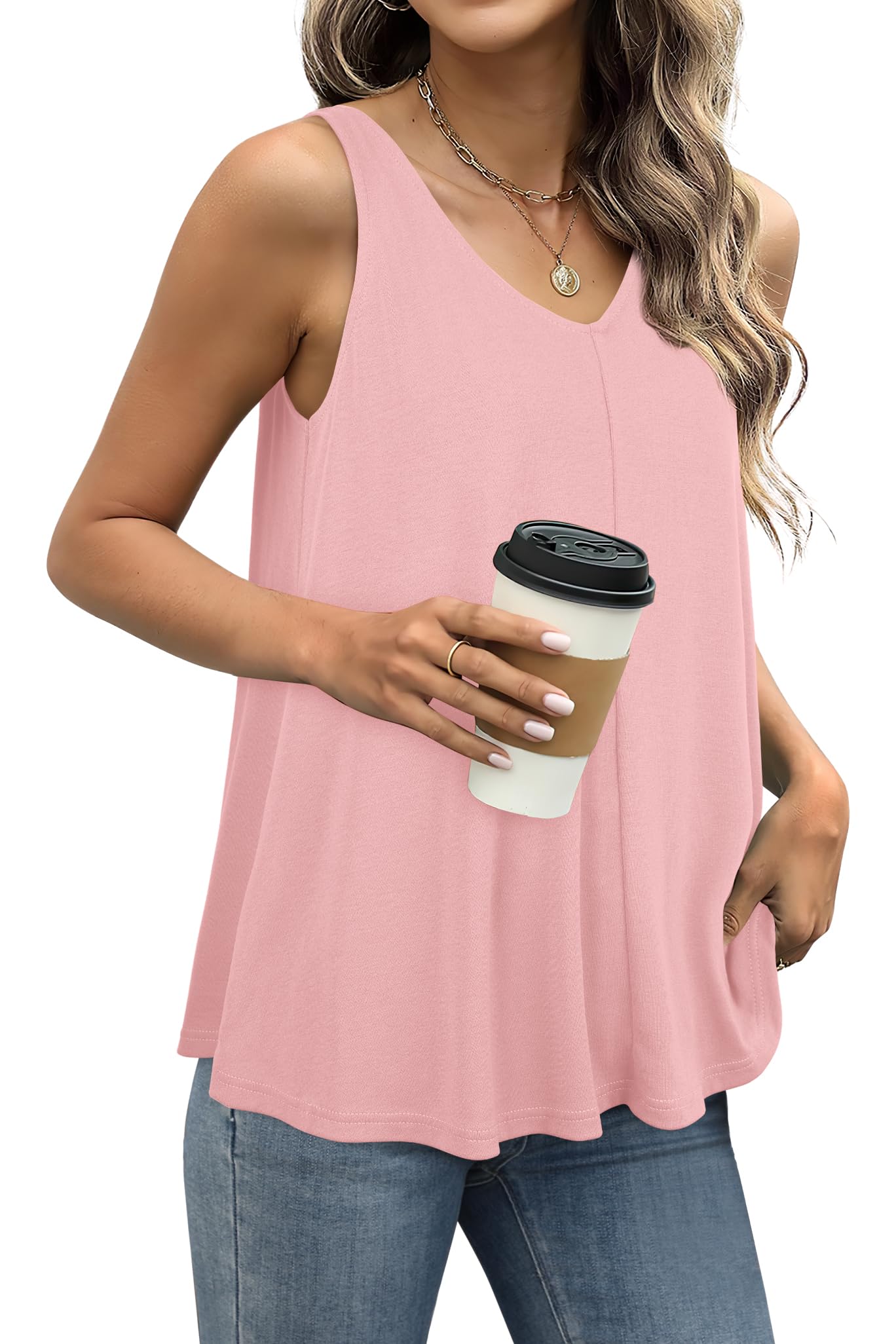 Aokosor Women's Sleeveless Tank Tops - 2024 Summer Casual T-Shirts for Gym, Beach & Everyday Wear | Breathable Comfort Fit Workout Tops