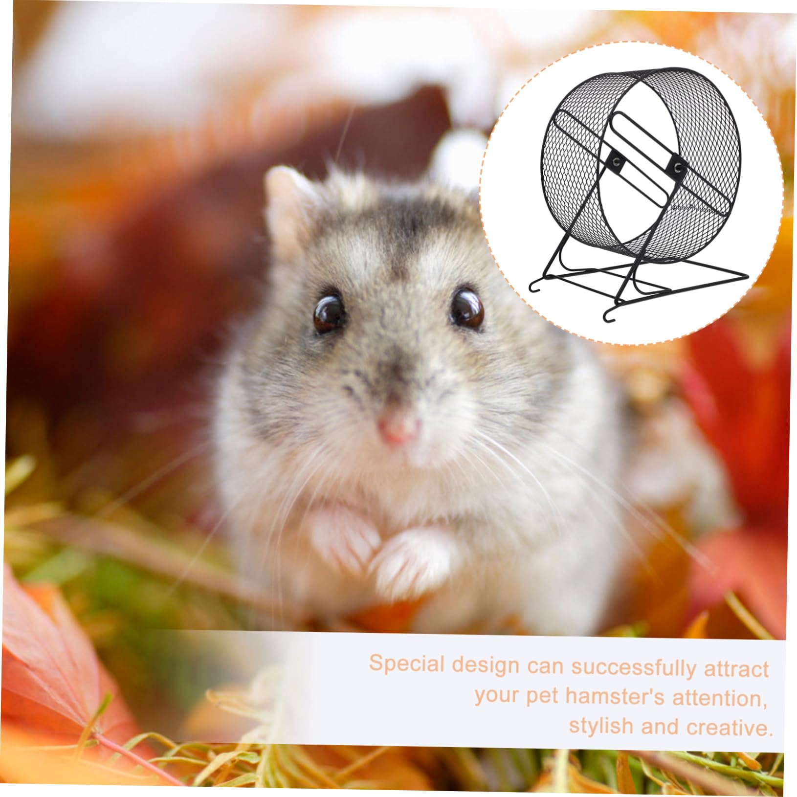 Small Pet Exercise Wheel for Hamsters, Chinchillas, Hedgehogs & Rats - Silent Spinner Running Toy with Non-Slip Base for Cage - Perfect for Nocturnal Pets' Nighttime Activity & Fitness