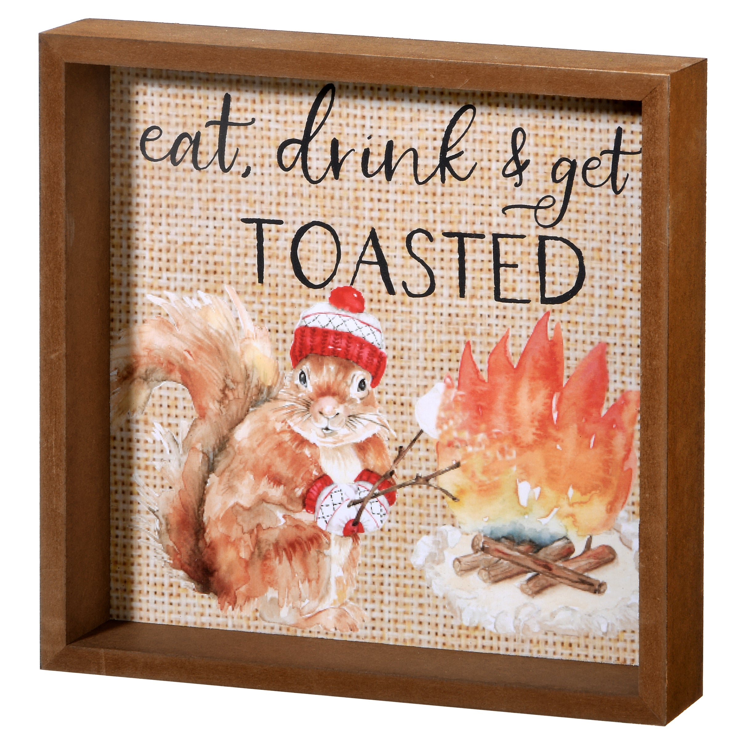 8 Inch Shadow Box Wall Art - Cute Squirrel Hanging Decor for Fall, Autumn Home Decor, Thanksgiving Gift, Rustic Farmhouse Wall Hanging for Living Room Bedroom