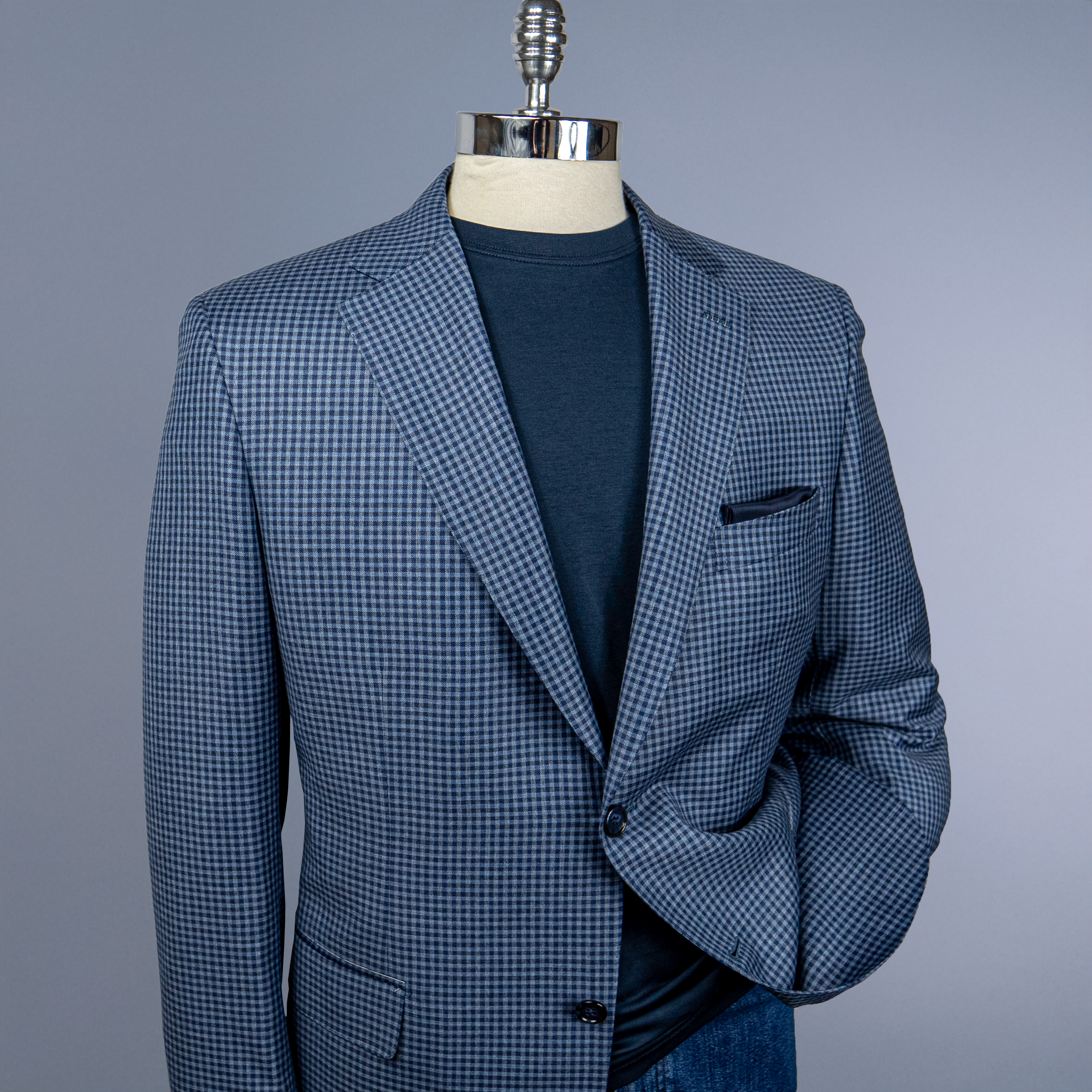 BRIONI Blue Check Sport Coat for Men | Premium Wool Blazer | Business & Formal Wear | Perfect for Office, Weddings & Special Events