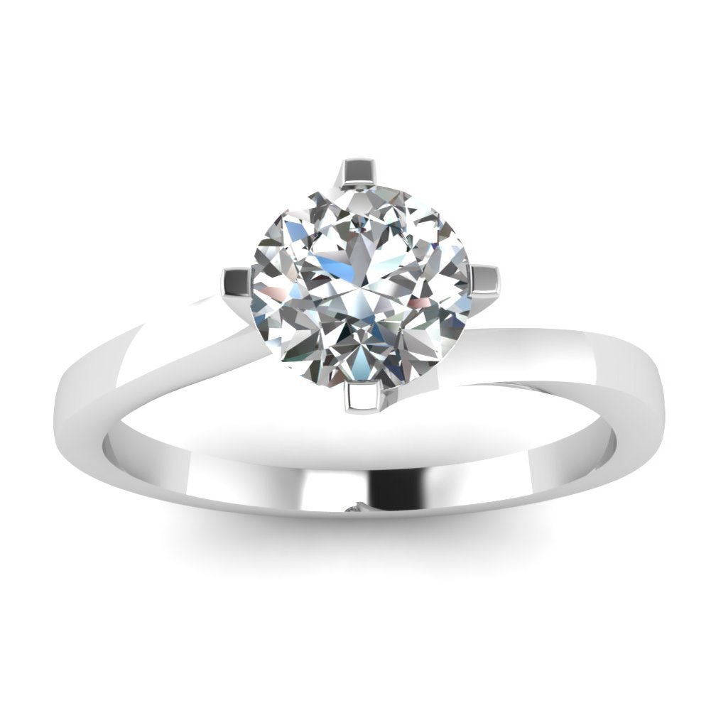 14K White Gold 1 Carat Round Cut Cubic Zirconia Solitaire Engagement Ring for Women - Perfect for Proposals, Anniversaries & Special Occasions
