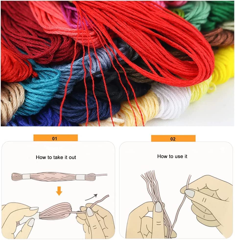 Premium 200-Color Cotton Embroidery Floss Set - Rainbow Cross Stitch Threads, Bracelet Making Yarn, DIY Craft Supplies for Needlework, Scrapbooking & Friendship Bracelets