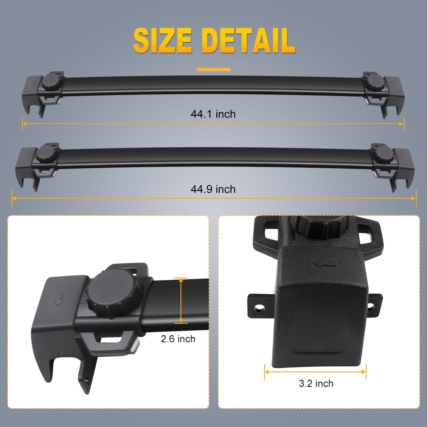 OCPTY Universal Roof Rack Cross Bars - Heavy Duty Cargo Carrier for Jeep Compass 2017-2020 Models | Perfect for Camping, Road Trips & Outdoor Adventures